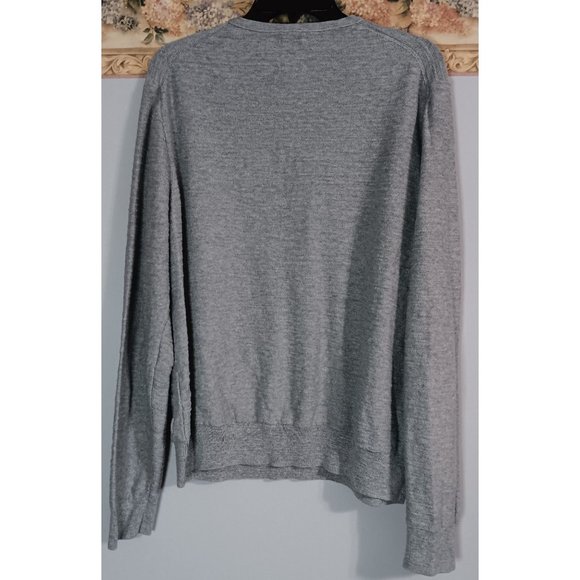 Lucky Brand XL Grey Textured V Notch Casual Occasion Pullover Knit Top - Picture 3 of 3